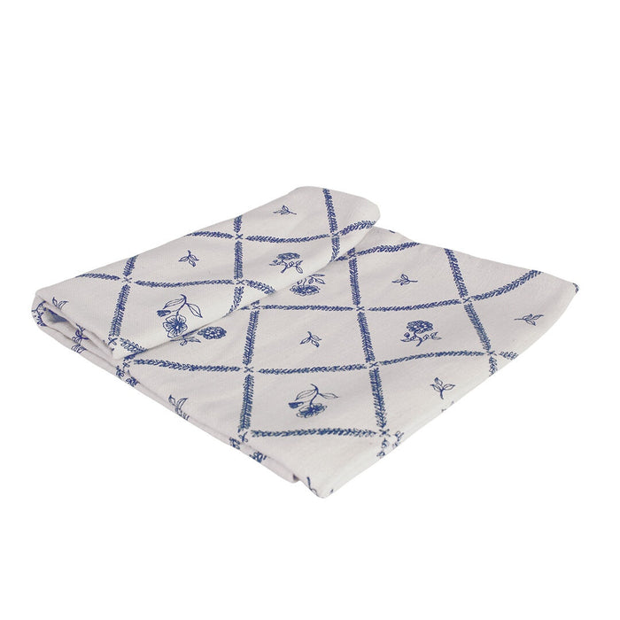 Strömshaga Tischläufer Lovisa, Blau/Offwhite, 140 × 50 cm