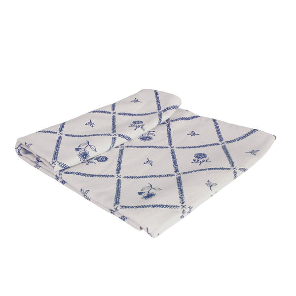 Strömshaga Tischläufer Lovisa, Blau/Offwhite, 140 × 50 cm